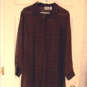 Sheer button down tunic ***3 for $10***