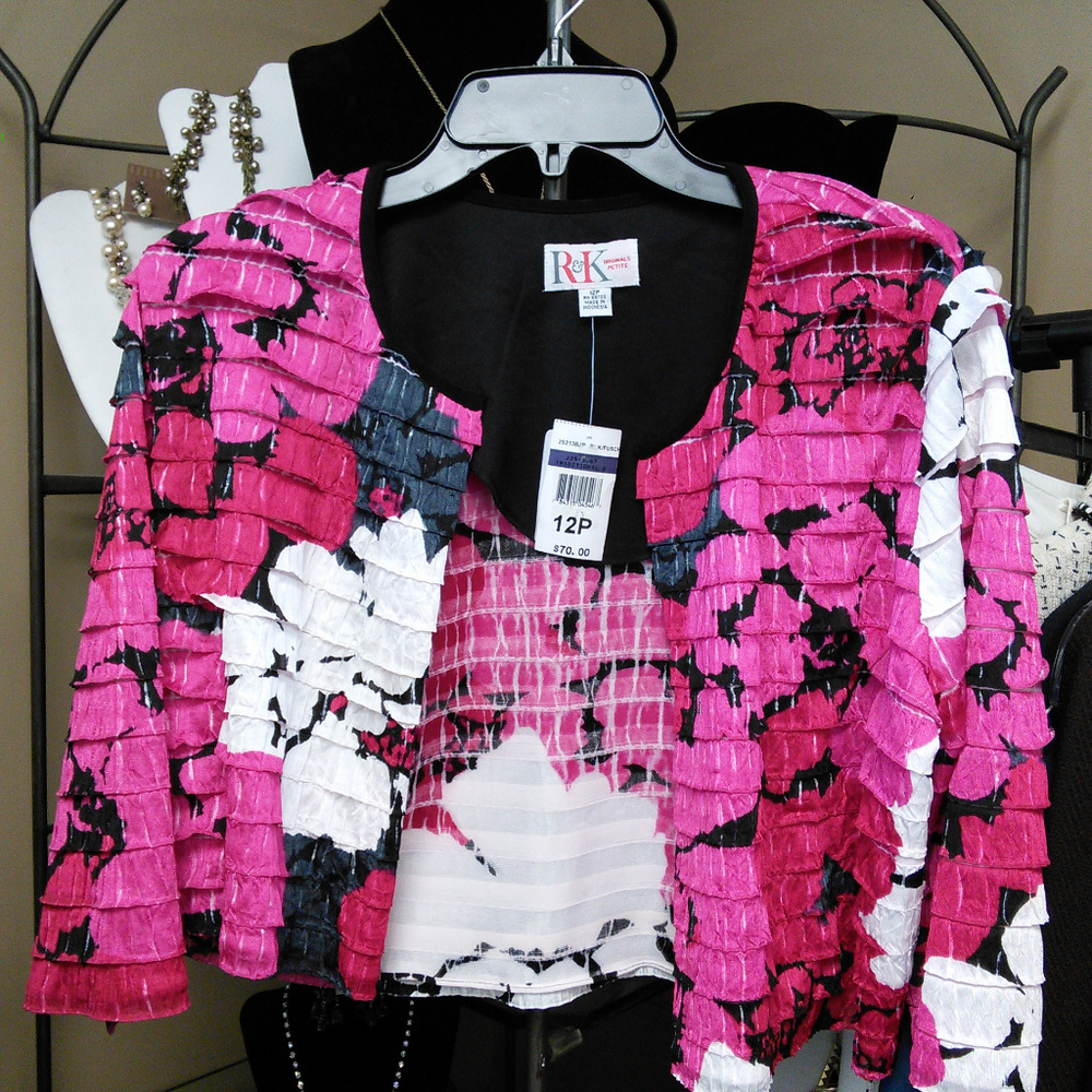 R&K Floral print shrug 12 petite
