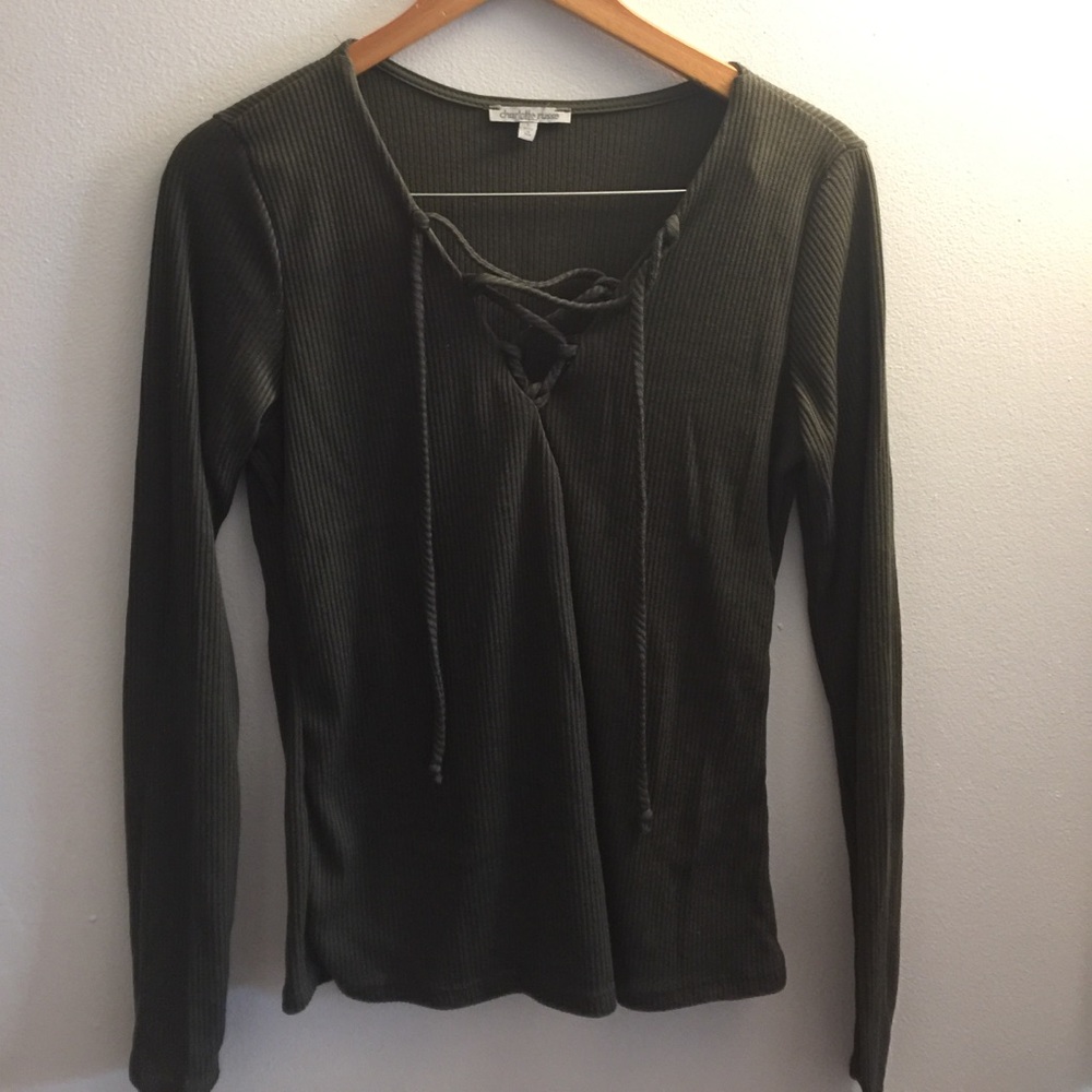 Lace up long sleeve shirt