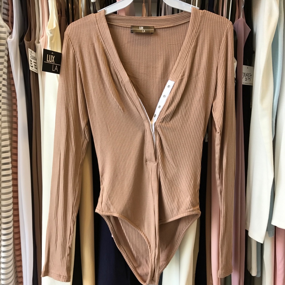 LAST Coffee Ribbed Bodysuit