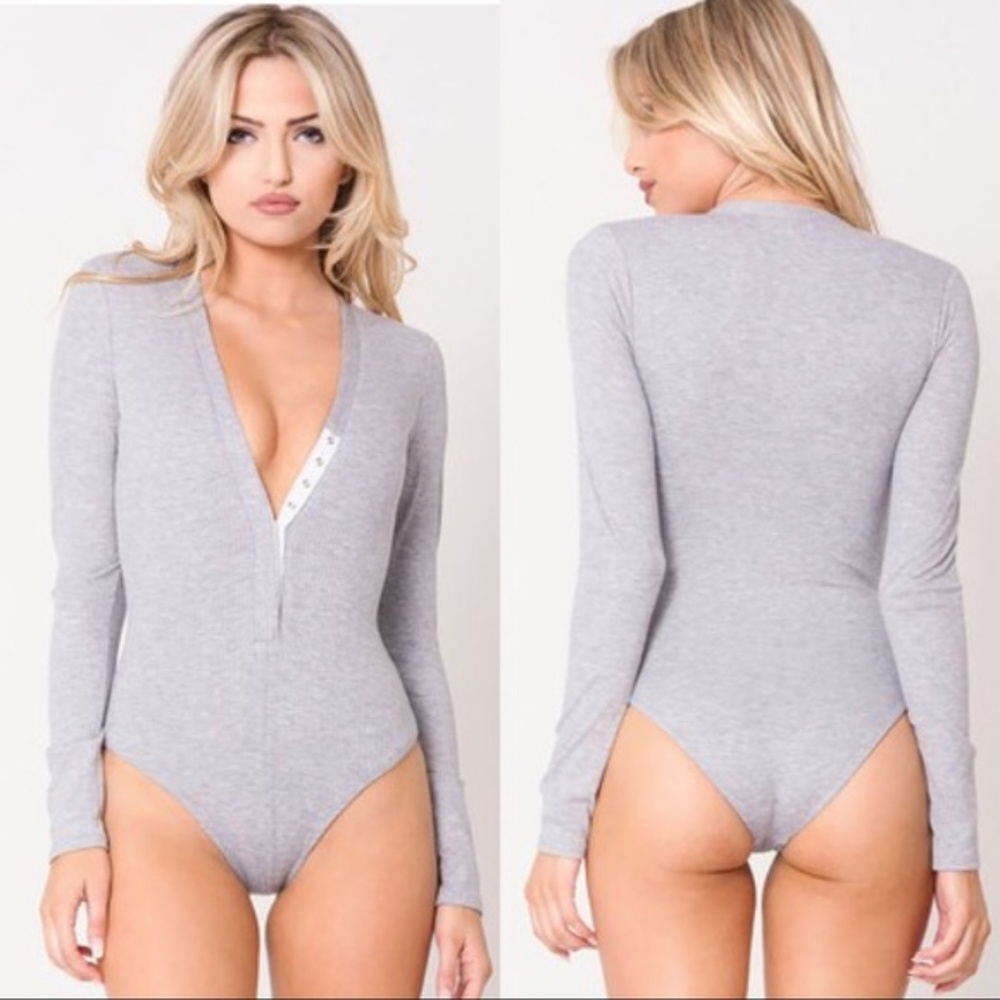 LAST Coffee Ribbed Bodysuit - Picture 3 of 4