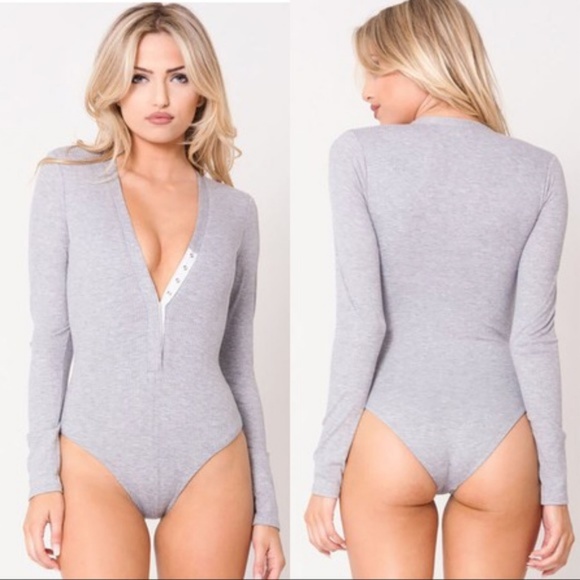 LAST Coffee Ribbed Bodysuit - Picture 3 of 4