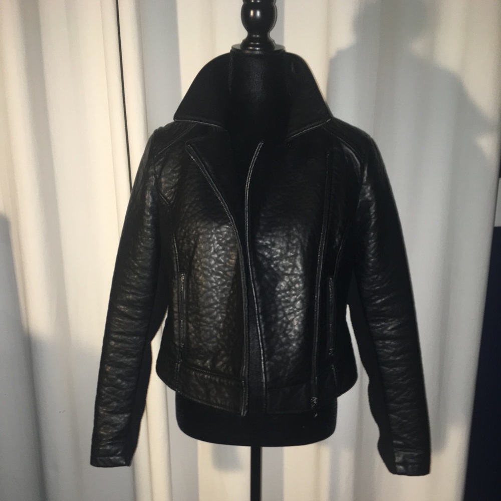 Faux Leather Bomber Jackets