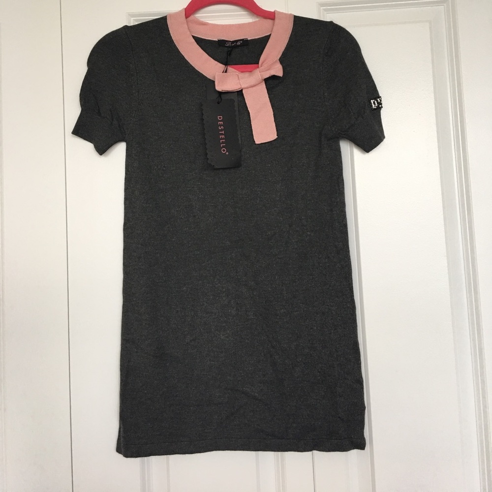 Super cute pink bow shirt blouse European NWT