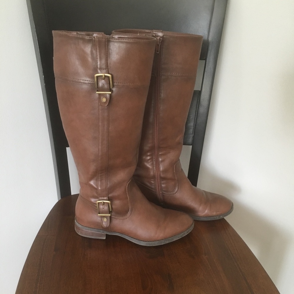 Brown riding boots