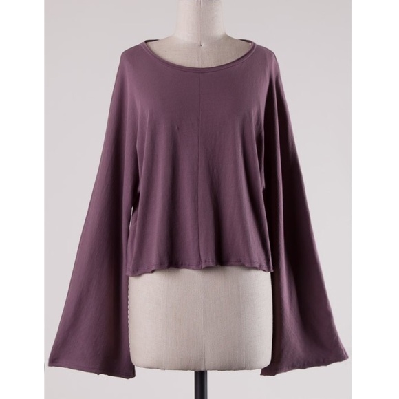 Plum Long Bell Sleeve Knit Top - Picture 4 of 8