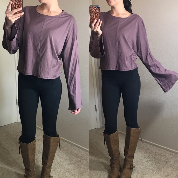 Plum Long Bell Sleeve Knit Top - Picture 5 of 8