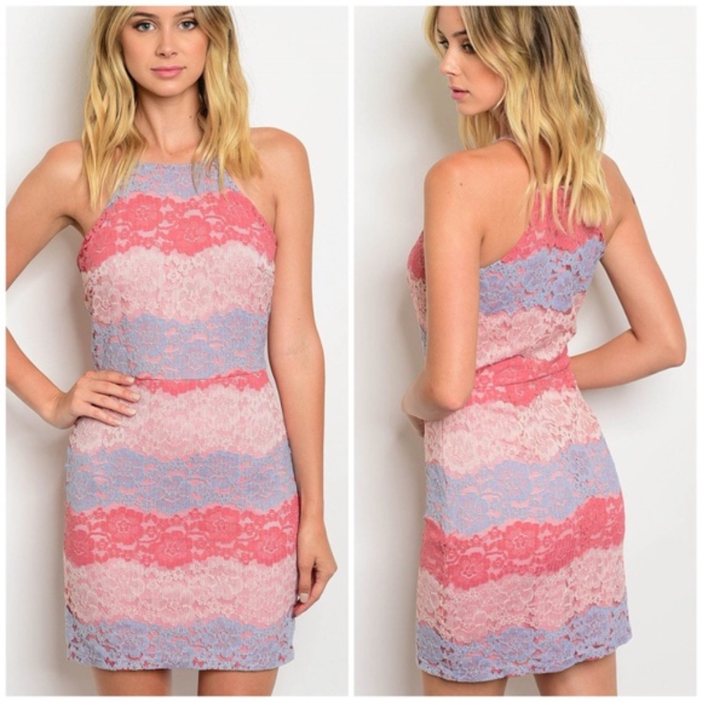 Pink Lace Dress - Picture 1 of 2
