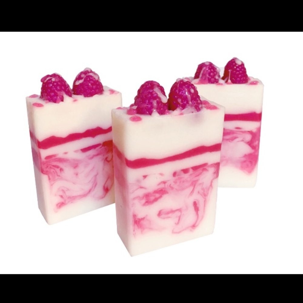 Handcrafted soap bar Vanilla Raspberry Goat Milk