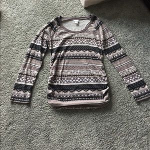 Long sleeve cotton maternity top