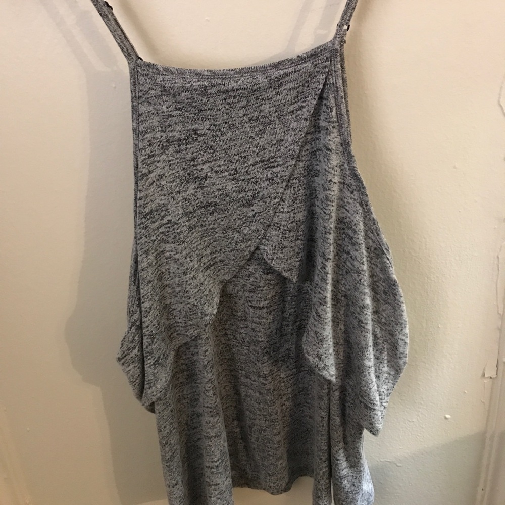Size M Gray smocked spaghetti strap