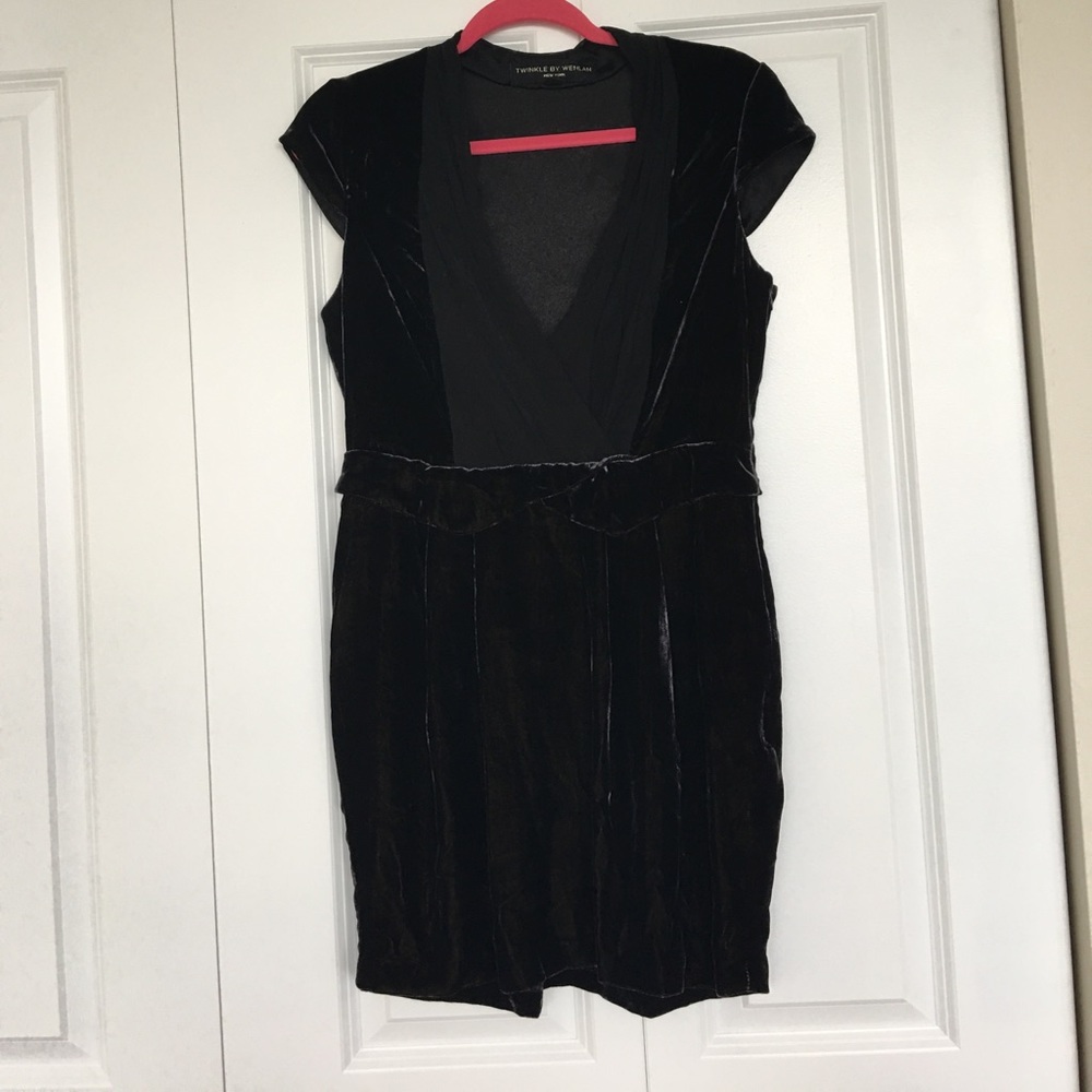Silk and Velvet mini dress low cut - gorgeous