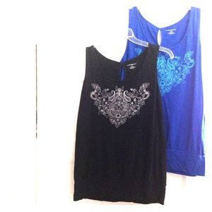 2 Lane Bryant Plus Size 14/16 Tops Black & Blue