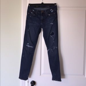 J Crew Toothpick Ripped Skinny Jeans