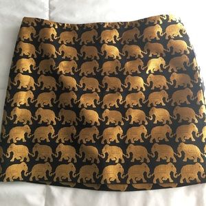 J. Crew elephant print mini skirt