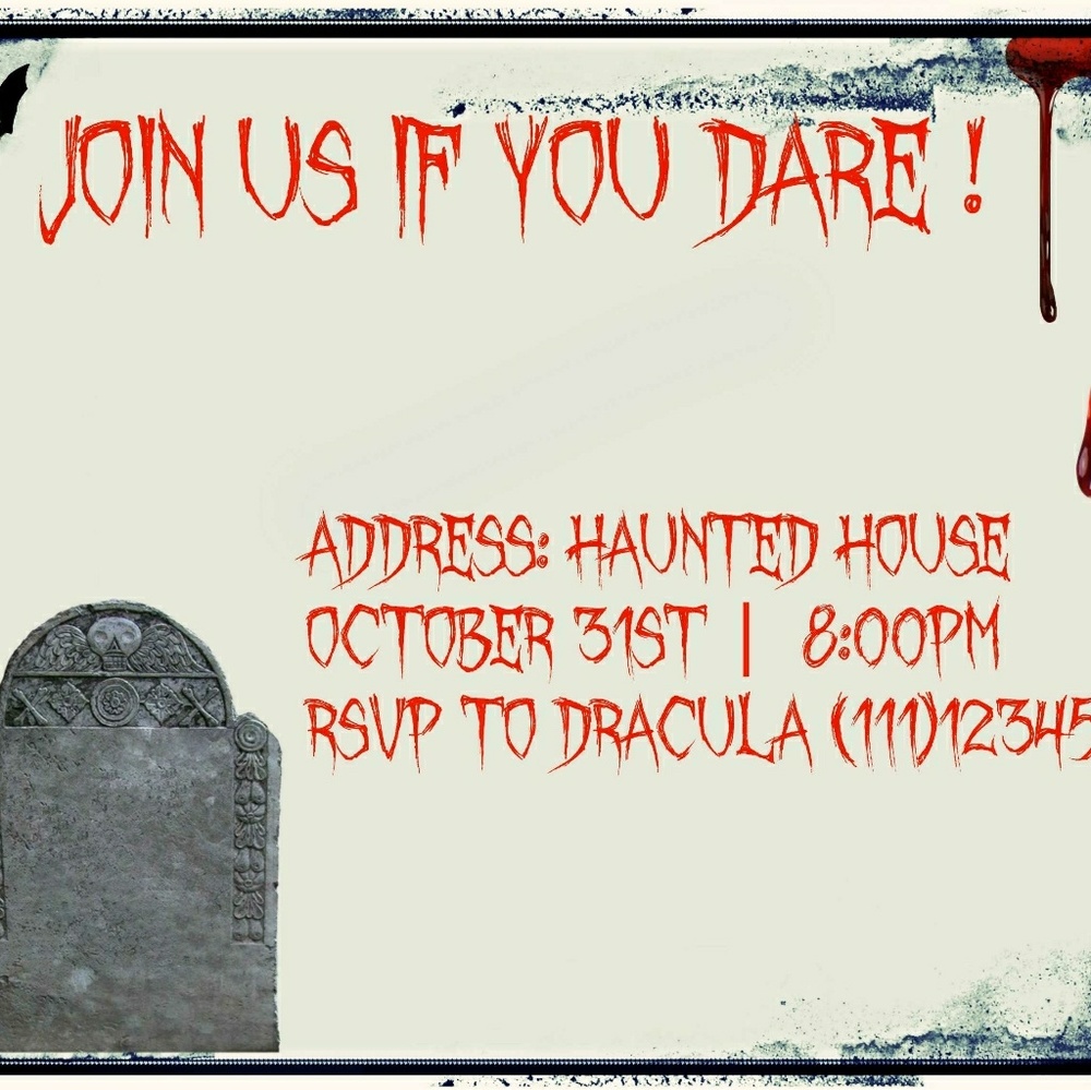 Scary Halloween invitations