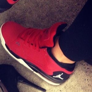 Red Jordan's youth size 7