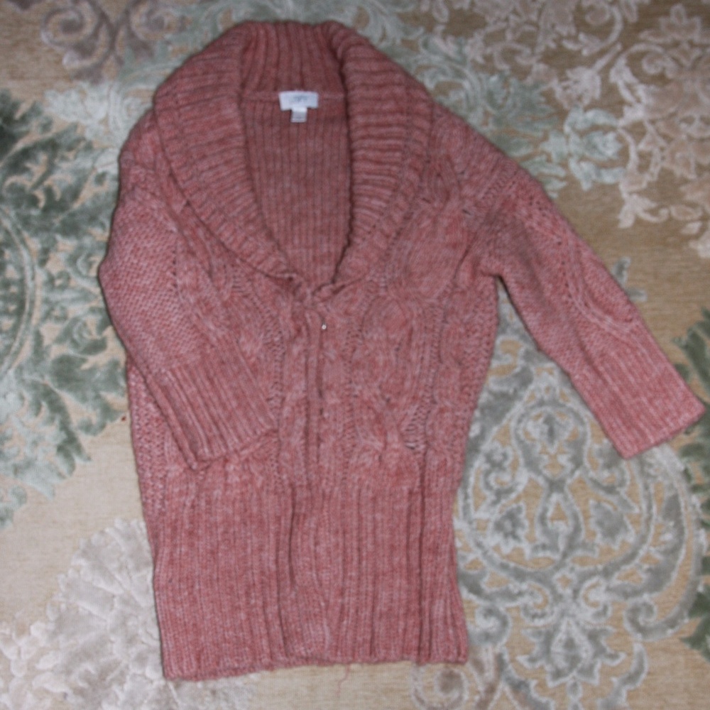 Anne Taylor Loft Sweater Cardigan Pink