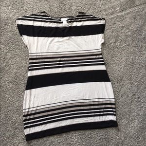 Black and white striped maternity top