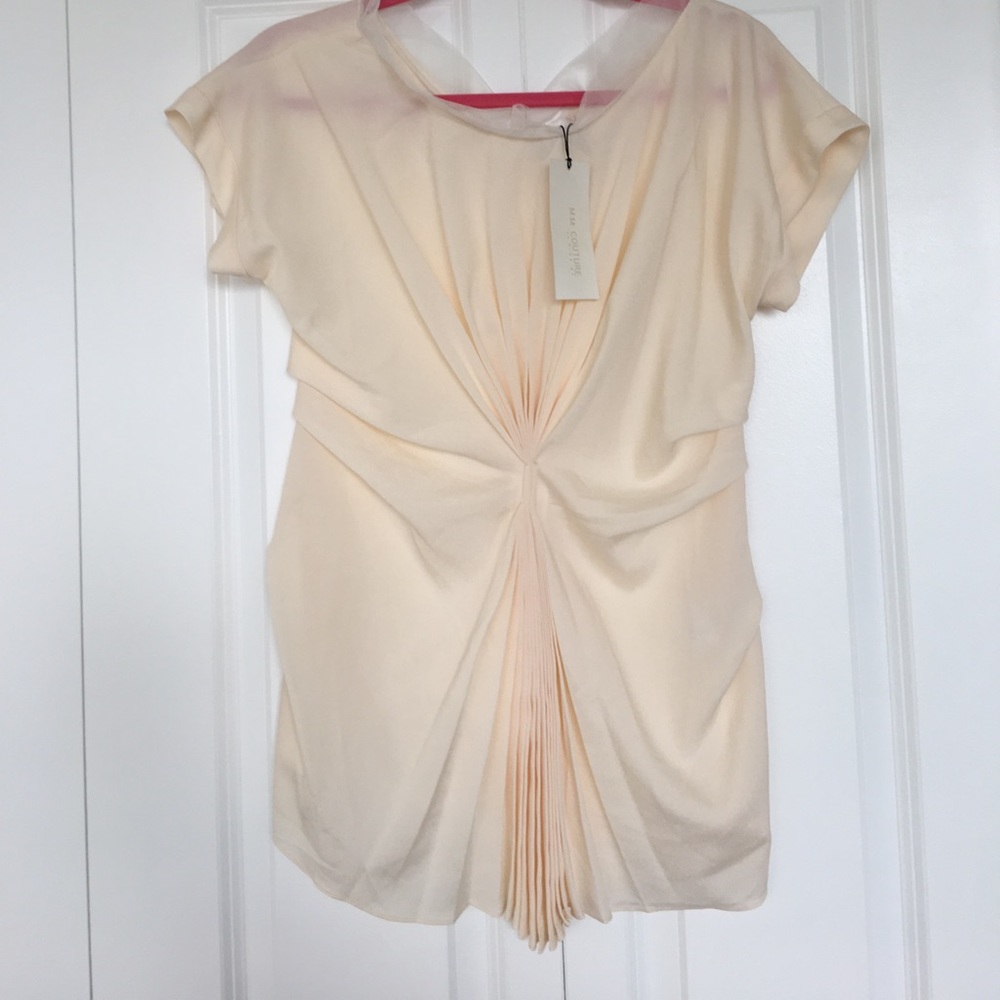 MM COUTURE pale pink cinched blouse NWT