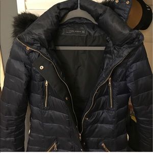 Zara 3/4 puffer winter jacket
