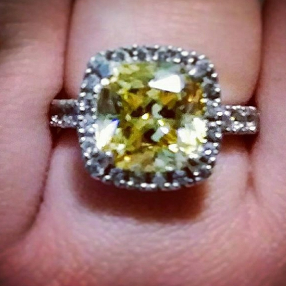 Canary yellow CZ Size 8 Ring