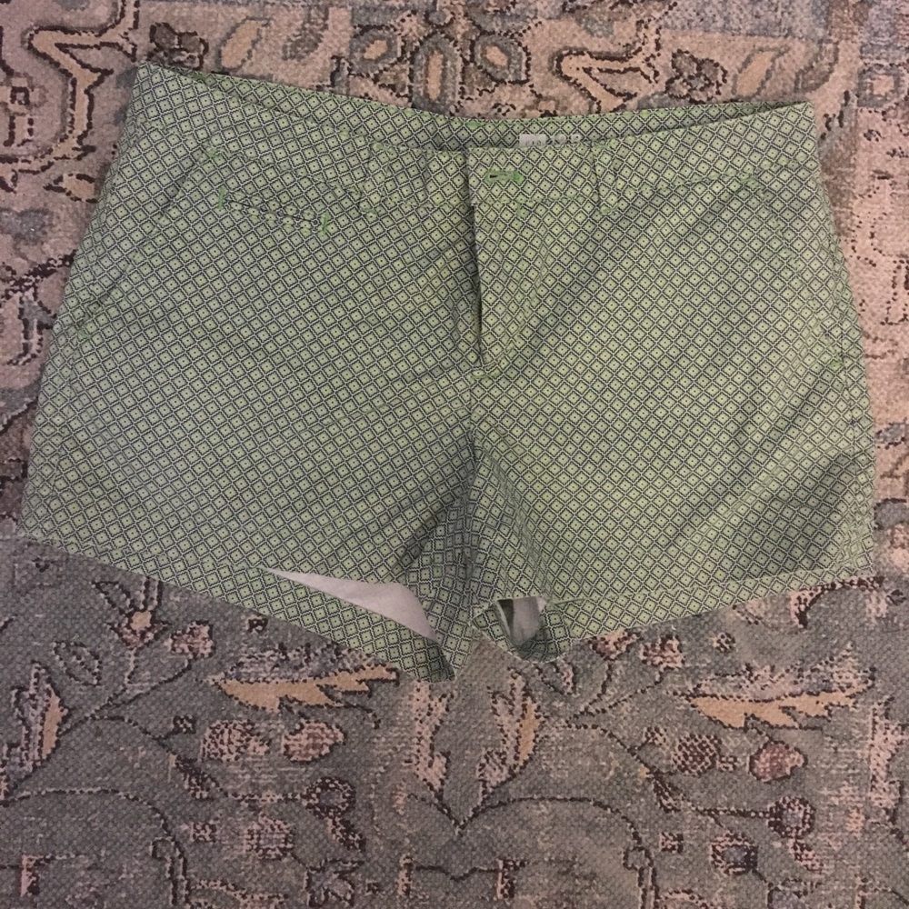 Green Geometric Shorts