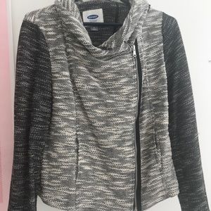 Zip up Moto Sweater Jacket