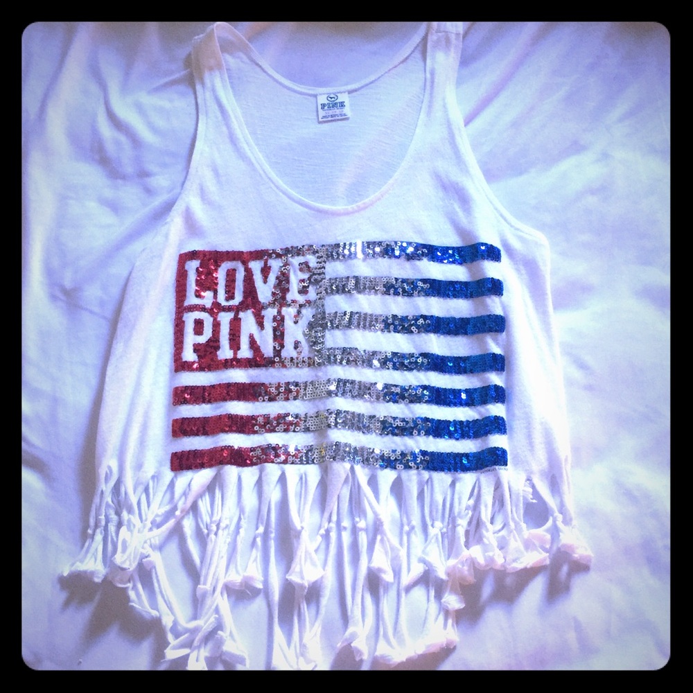 American flag cropped tank by PINK