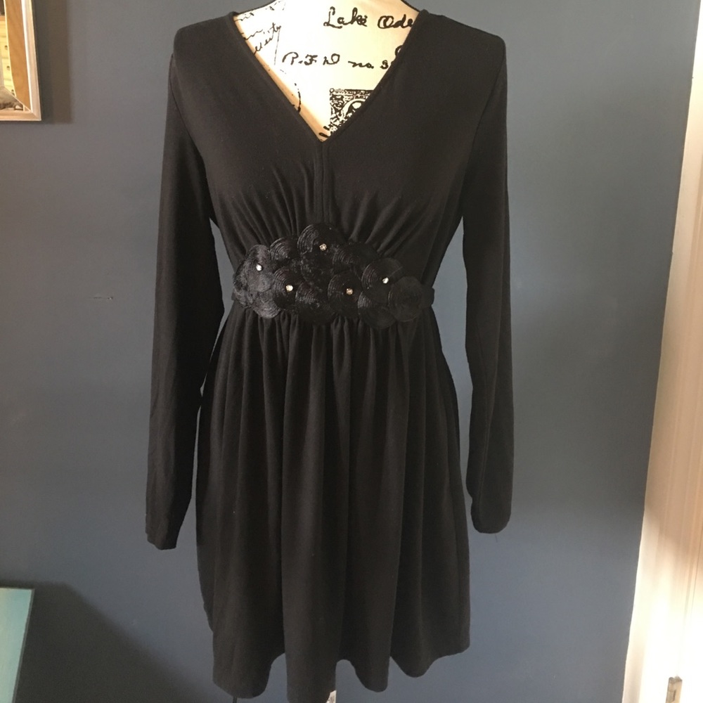 Ann Taylor Loft black Tunic large top