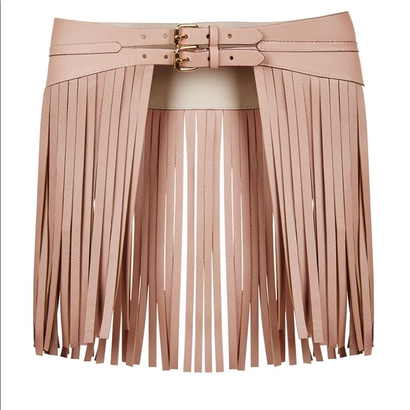 BCBG Leather fringe belts available in pink/black - Picture 2 of 3