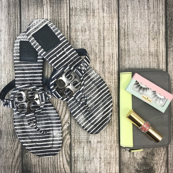 Tory Burch Shoes - Tory Burch Miller 2 Striped Snake Thong