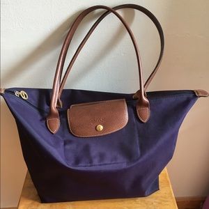 Longchamp le Pliage large tote bilberry