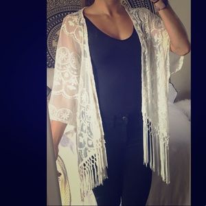 Lace Fringe Kimono