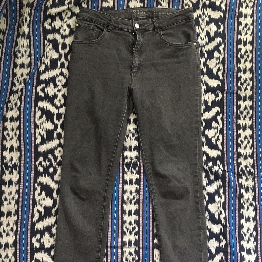 High Waisted Faded Black Jeans