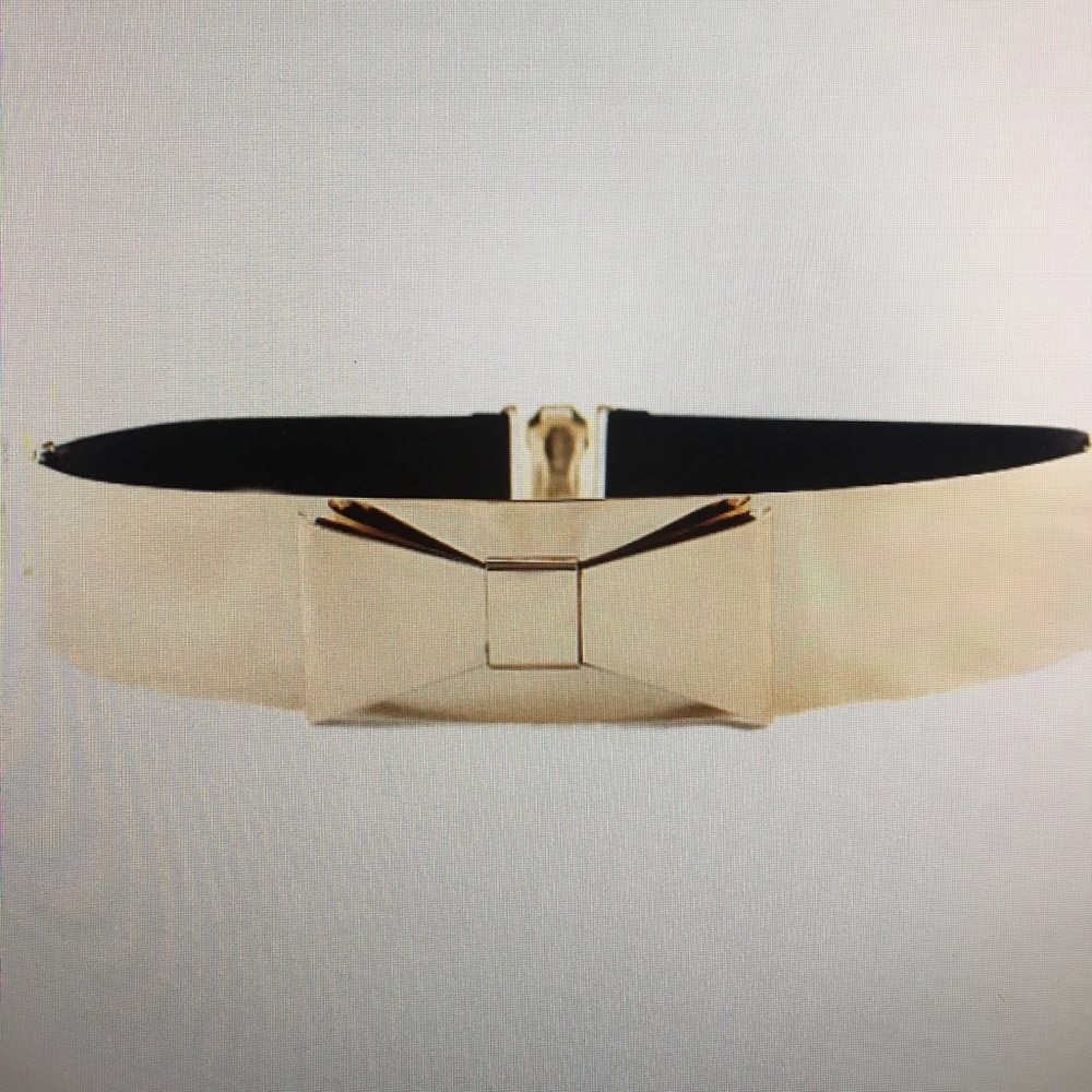 Gold/Black Elastic Wide Belt