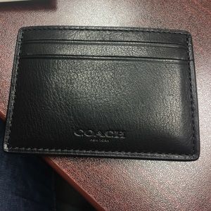 Brand new COACH money clip in black leather