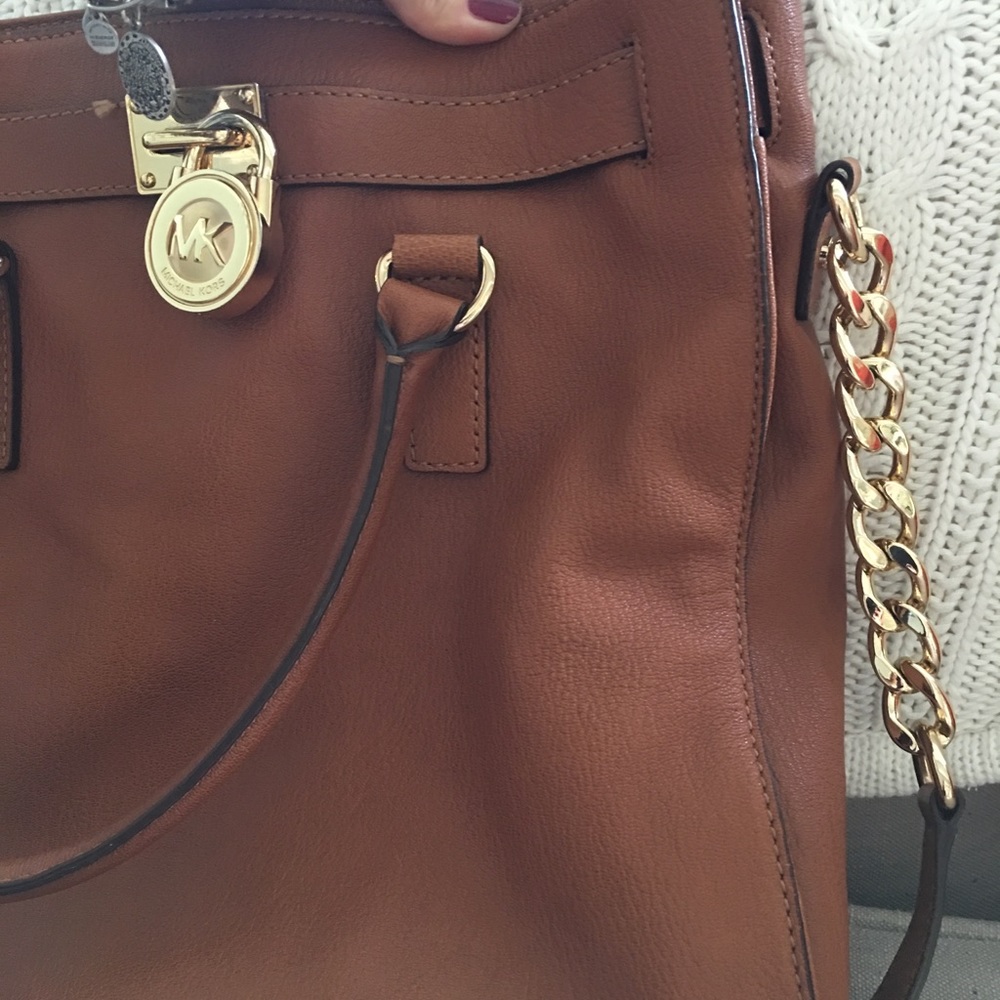 Michael Kors brown leather bag HAMILTON LARGE