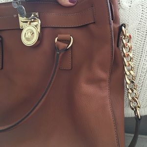 Michael Kors brown leather bag HAMILTON LARGE