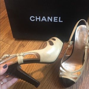 Authentic Chanel sling back pumps shoes