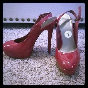 Red sling backs size 7