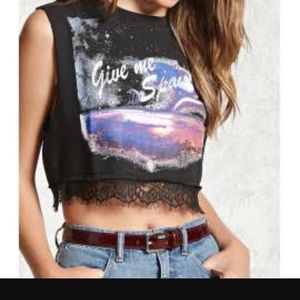 F21 "give me space" crop top