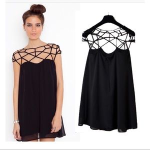 Choies caged strappy black dress. Blogger fav 🖤