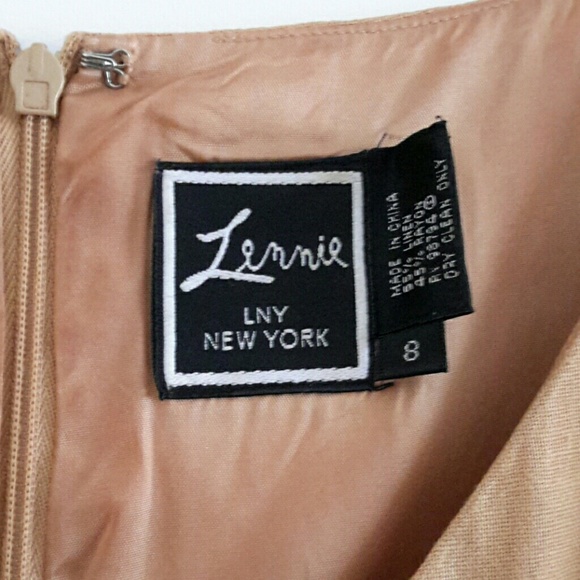 Lennie linen lined dress mustard color, 8 - Picture 3 of 5