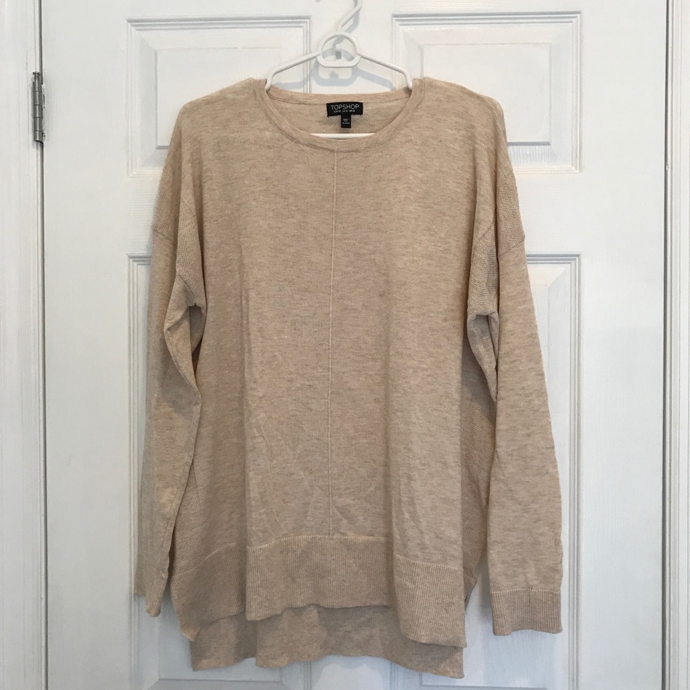 Topshop long oatmeal sweater