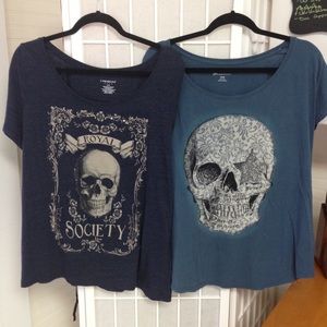 2 Lane Bryant Skull Tees Plus 14/16