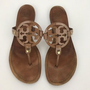 Tory Burch Miller Sandals - Tan Patent