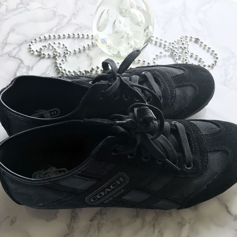 Black logo Coach sneakers