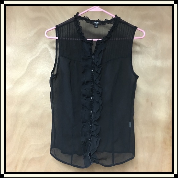 Sheer Ruffle Front Blouse - Picture 2 of 6