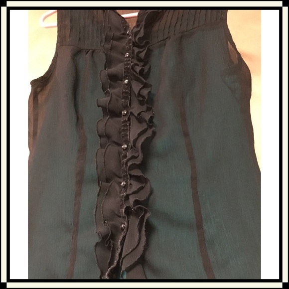 Sheer Ruffle Front Blouse - Picture 6 of 6